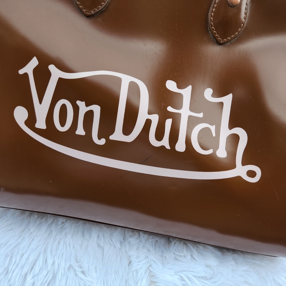 Von Dutch vintage y2k bowler bag brown pink